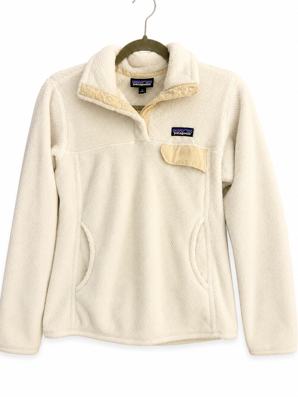 Patagonia Women’s Re-Tool Snap-T Fleece Pullover Ivory Cream Size Small Jacket